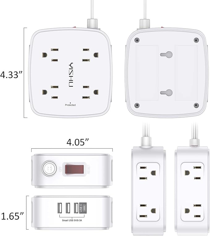 6 Ft Surge Protector Power Strip - Image 7