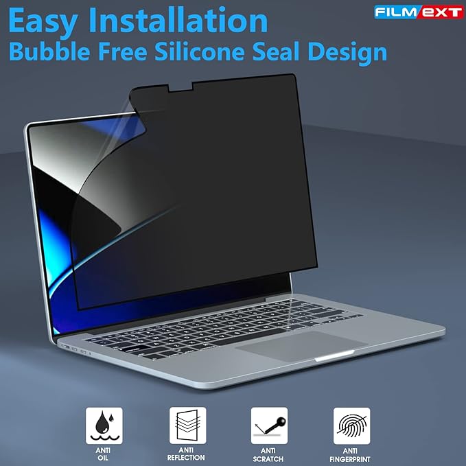 FILMEXT Macbook Pro 16 inch Privacy Screen Protector, Bubble Free Privacy Screen - Image 4
