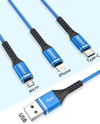 Short Multi Charging Cable 1FT 2Pack 3 in 1 Charger Cord Braided Universal - Image 8