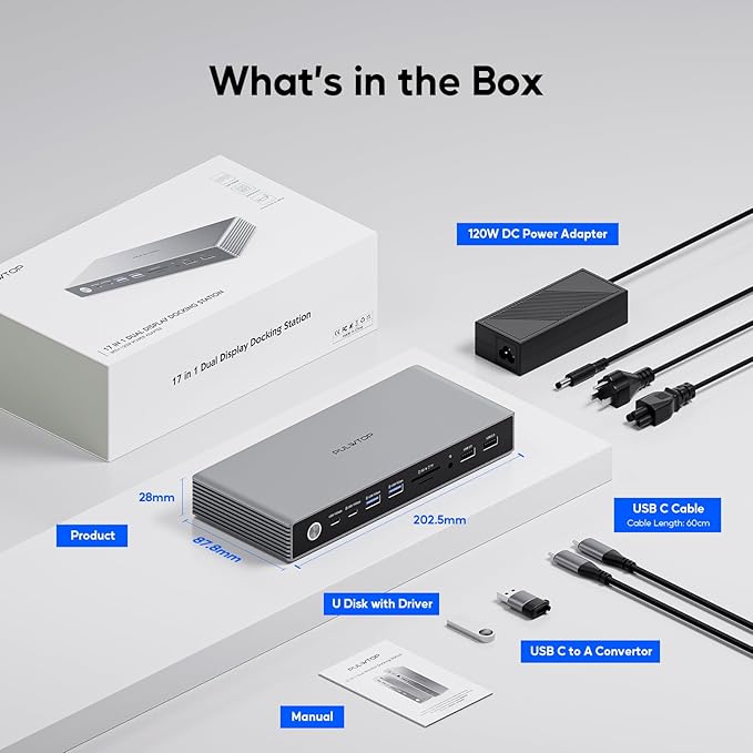 Displaylink Docking Station, USB C DisplayLink Dock Dual Displays - Image 9