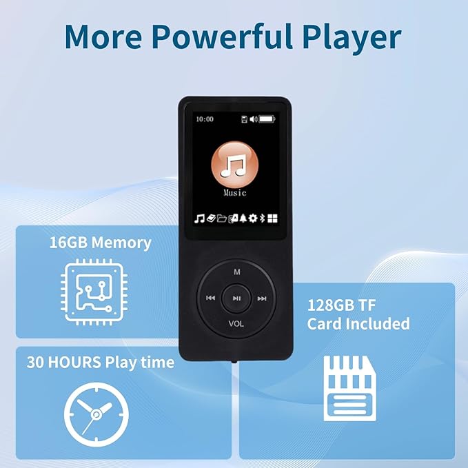 MP3 Player with Bluetooth 5.2 HiFi Sound, with Built-in Speaker/FM Radio/Voice - Image 5