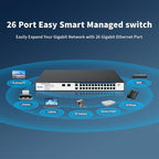26 Port Gigabit Switch, Easy Smart Managed Ethernet Switch, Network Hub - Image 8
