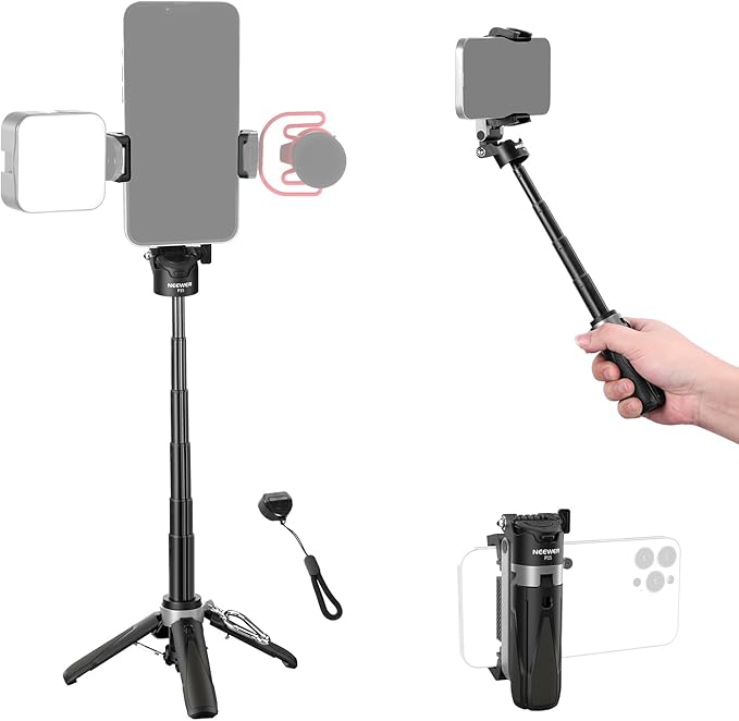 NEEWER Selfie Stick with Detachable Bluetooth Remote Shutter, Lightweight by Neewer