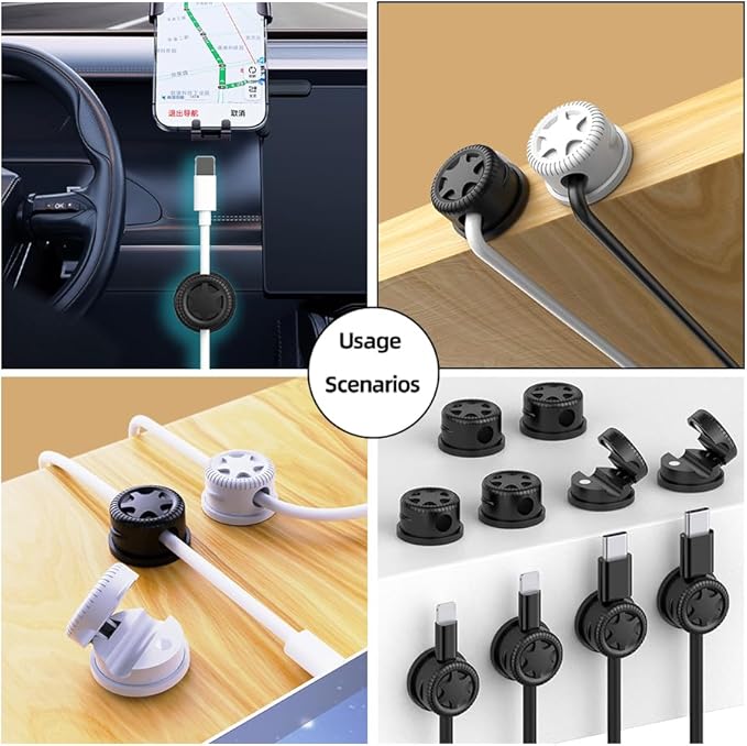 11PCS Cable Management Cord Holder Organizer, Magnetic Cable Clips Adhesive - Image 4