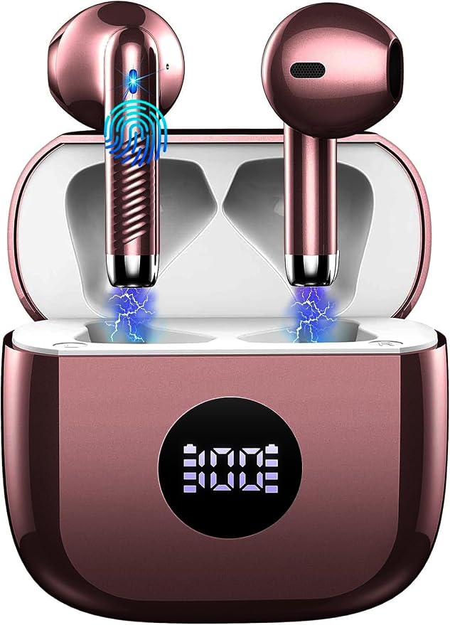 Wireless Earbuds, 40H Playback Mini Case IP7 Waterproof Sports Earphones by Jxrev