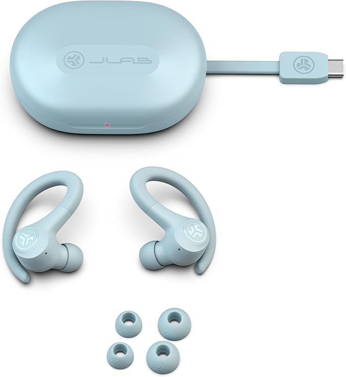 JLab, Go Sport+, True Wireless Workout Earbuds, Light Blue - Image 7
