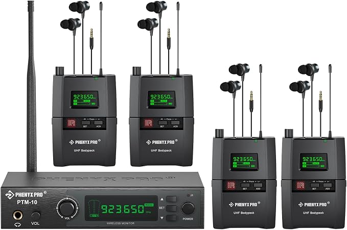 Phenyx Pro Wireless in-Ear Monitor System, Stereo IEM System by PhenyxPro