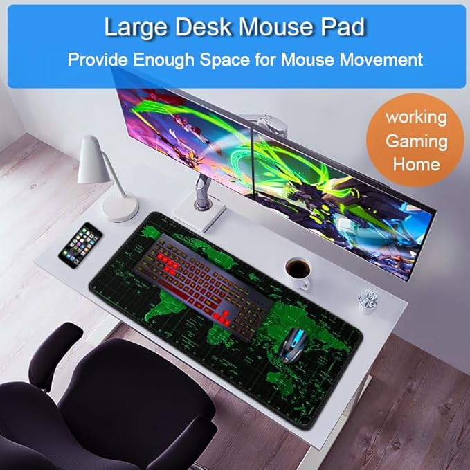 Large Gaming Mouse Pad, 31.5x15.7 inch Large Extended Computer Keyboard Mouse - Image 6