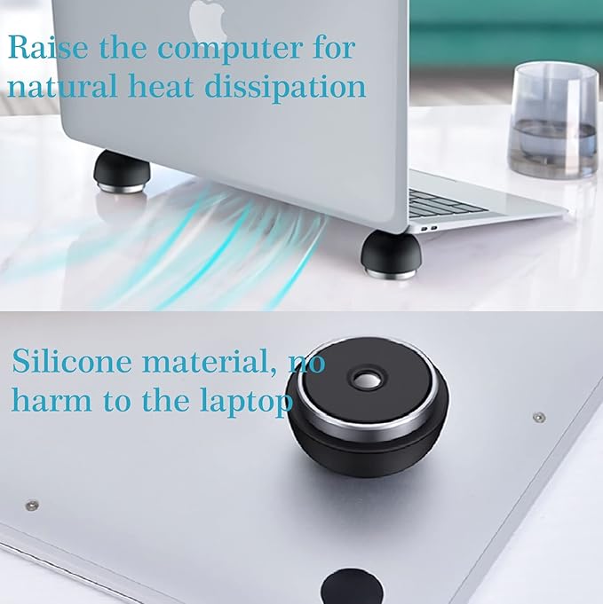 Laptop Cooling Stand, Ergonomic Laptop Cooling Pad Small Invisible Cooler Ball - Image 3