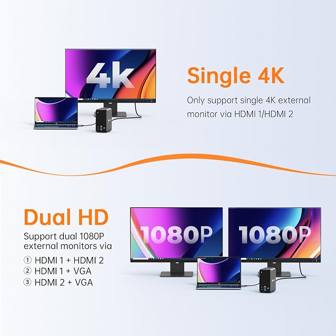 TobenONE USB C Docking Station Dual Monitor - Image 8