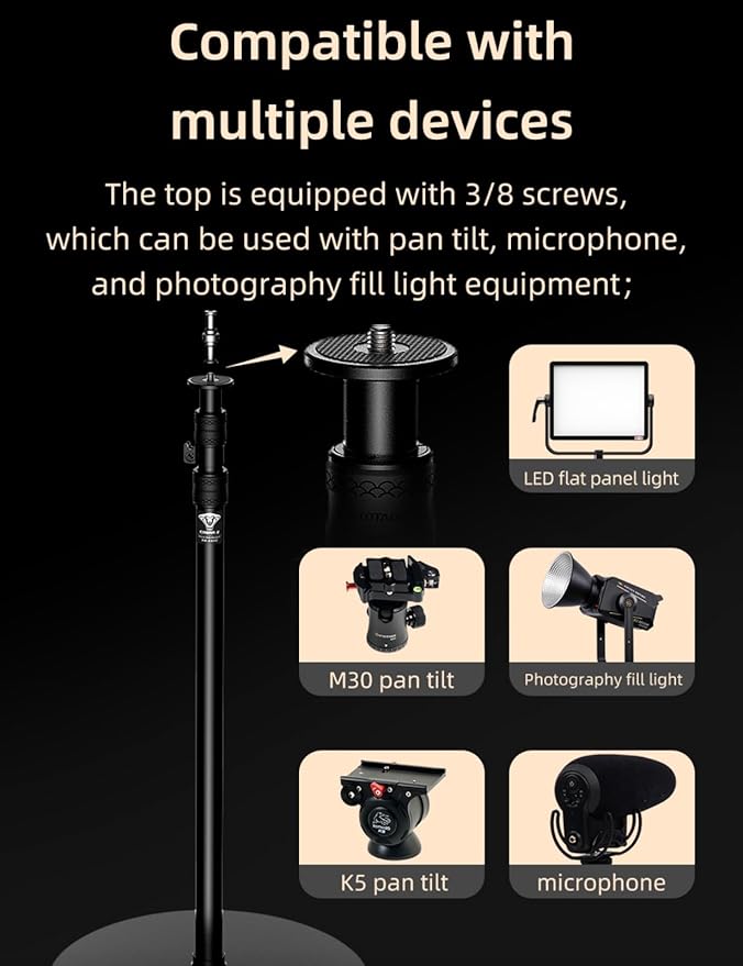 IFOOTAGE Cobra RB-A400, Aluminum Photography Light Stand Flat Base - Image 4