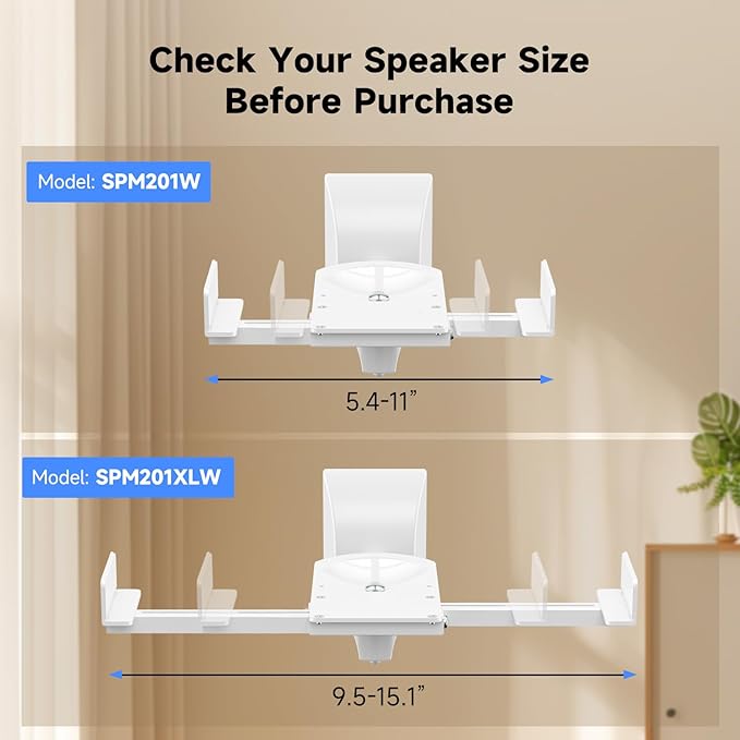 suptek Large Dual Side Clamping Bookshelf Speaker Wall Mounting Bracket - Image 2