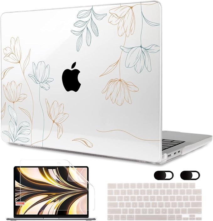 MEEgoodo Case for MacBook Air M4/M3/M2 13.6 inch 2025 2024 2022, Fit Model by MEEgoodo