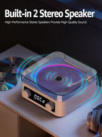 CD Player with Built-in Speakers Portable Bluetooth Input&Output Desktop CD - Image 2
