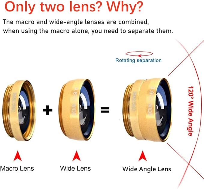 3 in 1 Cell Phone Camera Lens Kit Wide Angle Macro Fisheye Lens Universal - Image 2