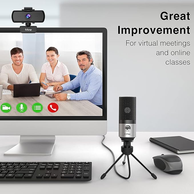 FIFINE USB Microphone for Zoom Video Meeting Online Class on PC Computer - Image 5
