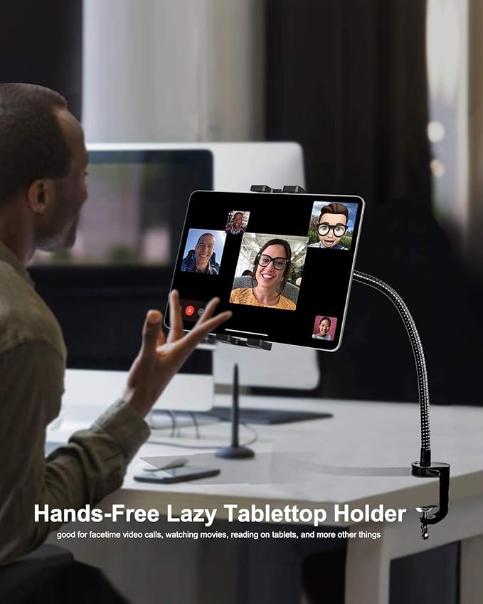 woleyi Gooseneck Tablet Holder Mount, Heavy Duty Desk/Bed Tablet Stand - Image 7