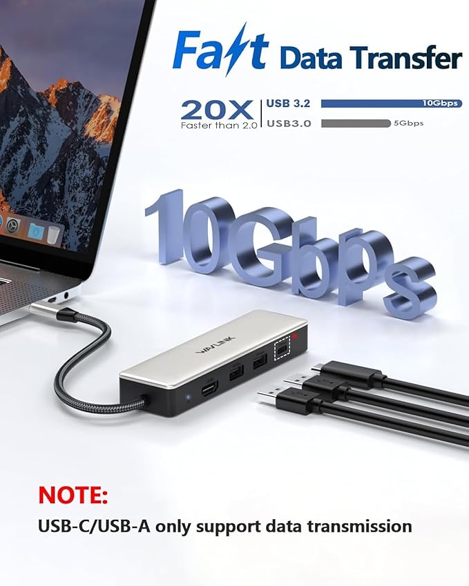 USB C Hub 2.5G Ethernet, WAVLINK 10Gbps USB C 3.2 Hub - Image 4