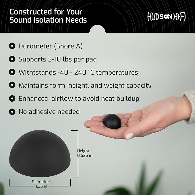 1.25" Platinum Silicone Speaker Isolation Pads - Image 4