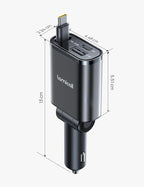 Lamicall Retractable Car Charger USB C Fast Charging 57W Type C Car Phone - Image 7