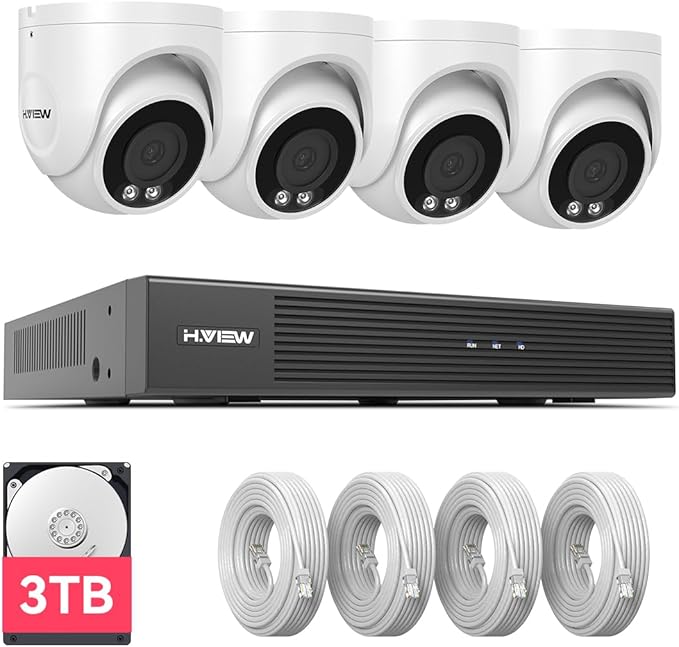 H.VIEW 4K Security Camera System, 4K/8MP 8CH NVR by HVIEW