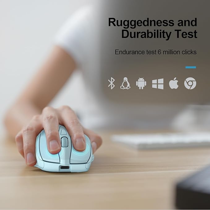 TECKNET Wireless Mouse Rechargeable 4800 DPI Silent USB A & Bluetooth Mouse 6 - Image 7