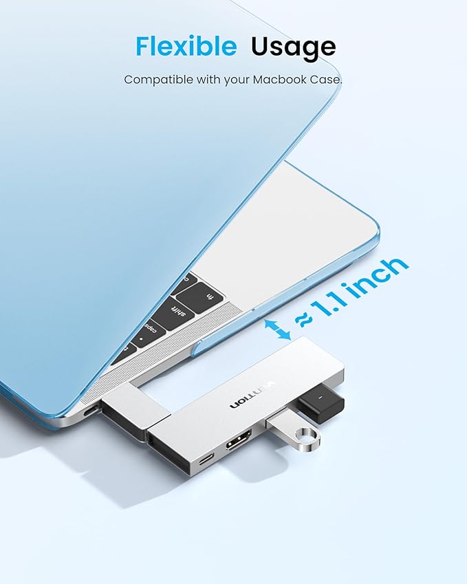 VENTION 6-in-2 USB C Hub for MacBook Neo/Air/PRO, 80Gbps Detachable Magnetic 8K - Image 3