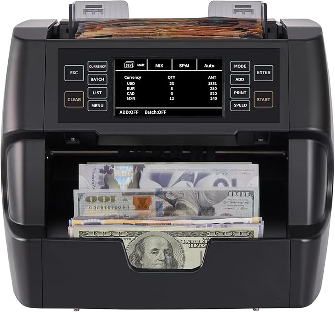 NUCOUN VC-3 Money Counter Machine Mixed Denomination, Value Counting, by NUCOUN