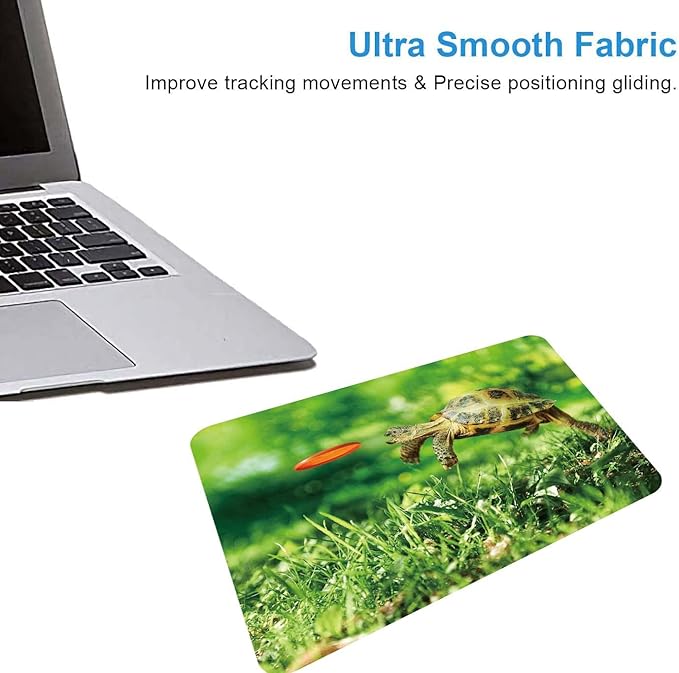 Cute Jumping Turtle Animal Mouse Mat, Square Waterproof Non Slip Rubber Base - Image 4