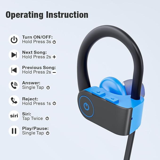 JOYWISE Bluetooth Headphones, Wireless Headphones 16H Playtime Wireless Earbuds - Image 2