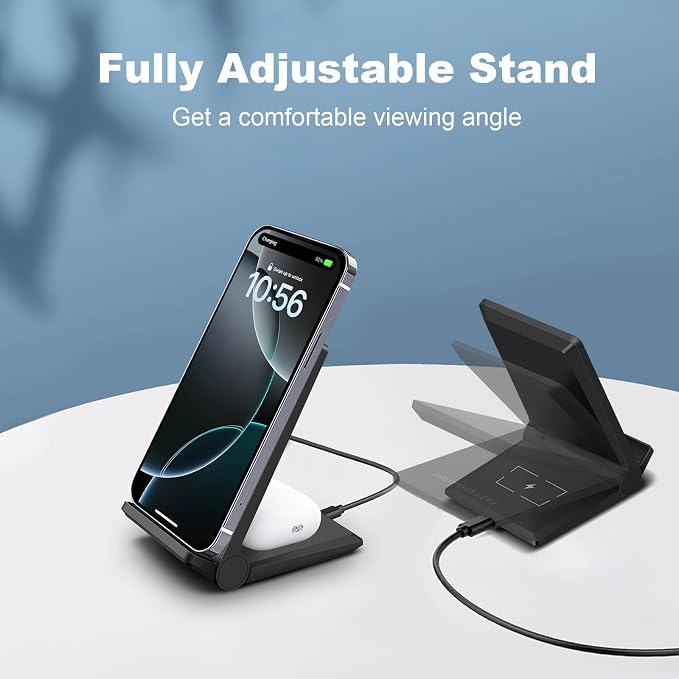 PDKUAI 2 in 1 Wireless Charger, 25W Foldable Wireless Charging Station - Image 7