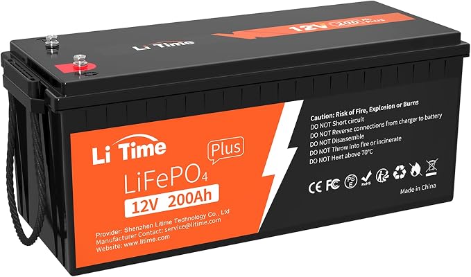 Litime 12V 200Ah Plus Lithium LiFePO4 Battery, Built-in 200A BMS, 4000+ Deep by LiTime