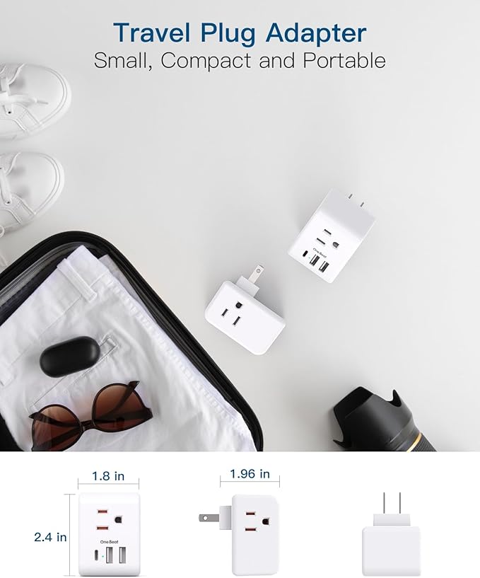 2 Pack US to Japan Plug Adapter, 2 Prong to 3 Prong Outlet Adapter - Image 6
