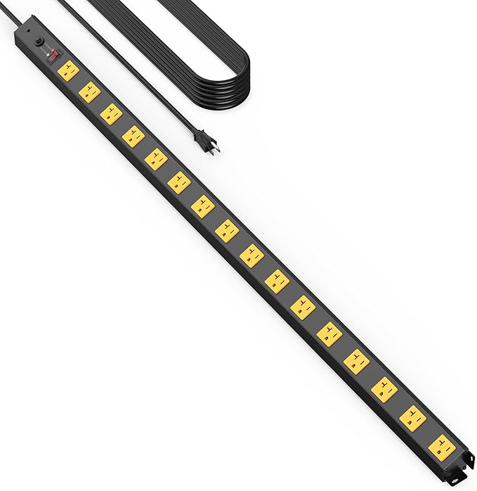 HHSOET 16 Outlet Long Power Strip, 15FT Heavy Duty Power Strip by HHSOET