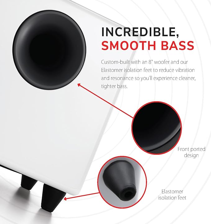 Audioengine S8 Powered Subwoofer Speaker - 250W 8-inch Home Woofer - Image 3