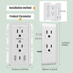 USB Wall Charger Surge Protector, Super Electro 6 Outlet Extender - Image 4