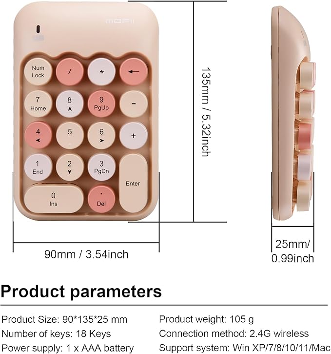 Lomiluskr Cute Wireless Number Keypad - Image 6