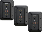 JcBlaon 3 Pack Outlet Extender Surge Protector, 6 Outlet Splitter by JcBlaon
