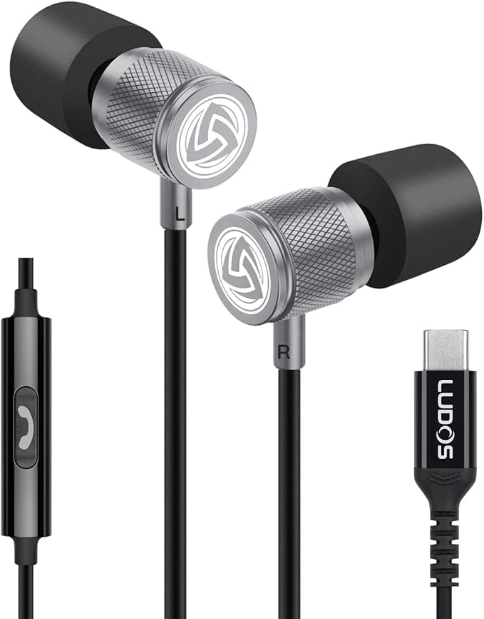 LUDOS Ultra USB C Headphones for iPhone 16 15 Pro Max Plus iPad Pro, 5 Years by Ludos