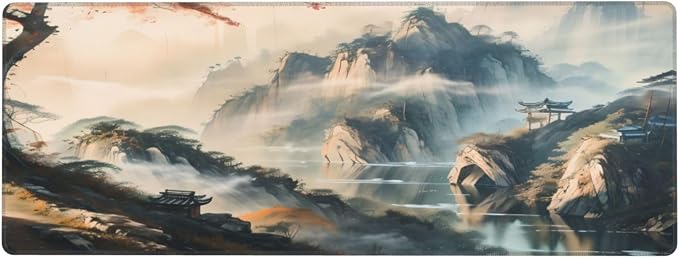 Large Mouse Pads Anime Landscape Mountain Wilderness Wonderland Non-Slip Rubber - Image 3