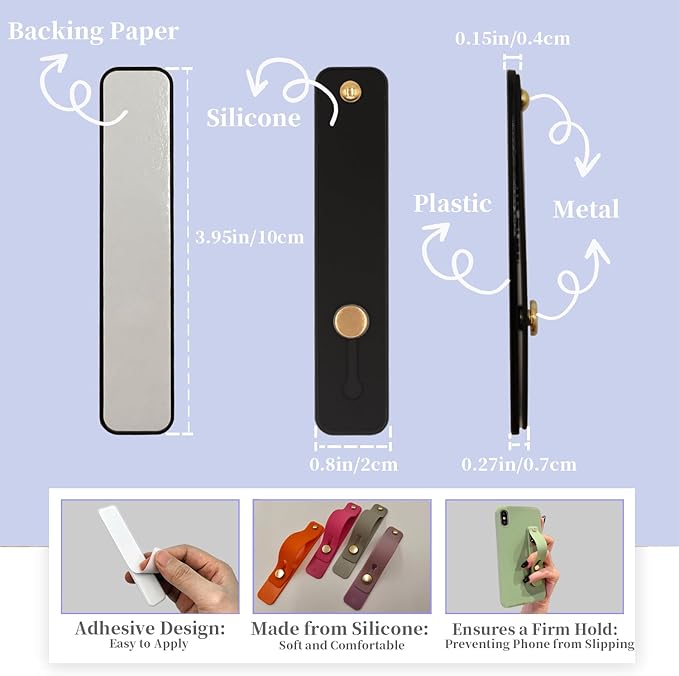 Phone Grips Strap Holder for Hand Grip, Adhesive Cellphone Case Accessories - Image 3