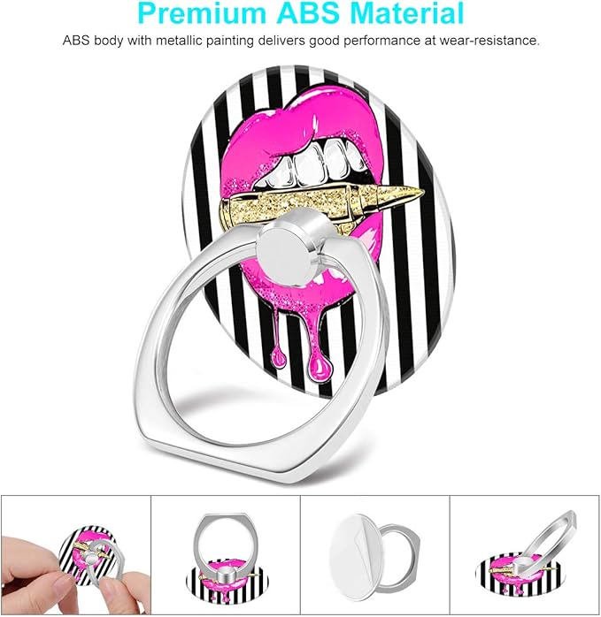 Bonoma Phone Ring Stand, 3 Pack Lips 360 Degree Rotation Finger Grip Stand - Image 2