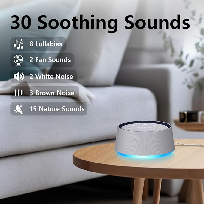 Brown Noise Sound Machine with 30 Soothing Sounds White Noise Machine 12 Colors - Image 2