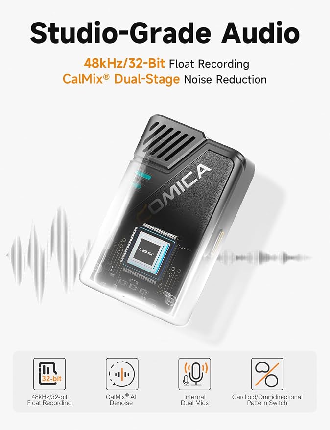 COMICA BooMax Wireless Lavalier Microphone System, 32-Bit Float Mic - Image 2
