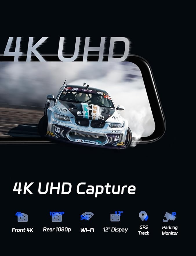 Pelsee P12 Plus 4K Rear View Mirror Camera - Image 3