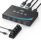 eKL USB 3.0 Switch 4 Computers Sharing USB Peripherals, 4 Port USB Switcher by EKL