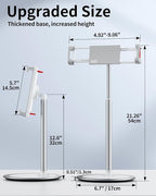 SAIJI Tablet Stand Holder, Height Adjustable Portable Monitor Stand, 360 Degree - Image 6