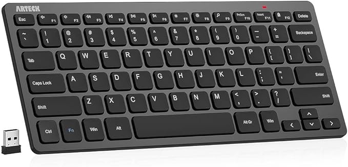 Arteck 2.4G Wireless Keyboard Ultra Slim and Compact Keyboard by ARTECK