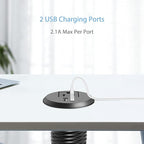 Jgstkcity Desktop Power Grommet, 2 inch, 1 AC Outlet and 2 USB Ports, 6.56ft - Image 4