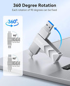 ORICO 512GB Portable Solid State Drive, 1050MB/s Dual-Port Rotating Metal - Image 5